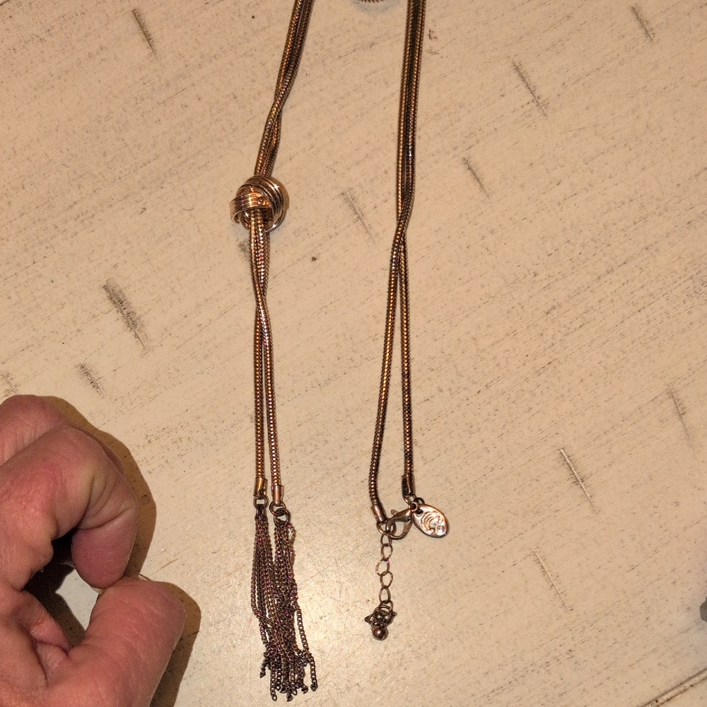 Charming Charlie Gold Tassel Necklace